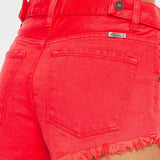 Button Accent Rigid Colored Shorts (Kan Can)