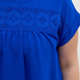 Floral Eyelet Woven Top (Plus)