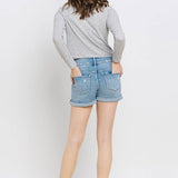 Double Button Cuffed High Rise Short (Vervet)