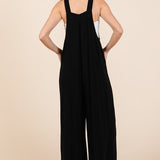Linen Pleated Overall Jumpsuit