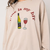 "Wine Is My BFF" Oversized Sweatshirt