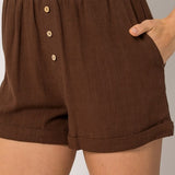 Button Down Roll Up Shorts