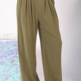 Linen Pleated Wide Leg Pant (Plus)