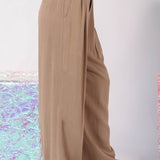 Linen Pleated Wide Leg Pant (Plus)