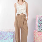 Linen Pleated Wide Leg Pant (Plus)