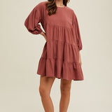 Cotton Tiered Mini Dress