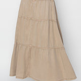 High Rise Tiered Tencel Skirt (Risen Jeans)