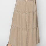 High Rise Tiered Tencel Skirt (Risen Jeans)