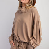 Brushed Hacci Cowl Knit Top