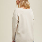 Side Slit Drop Shoulder Sweater