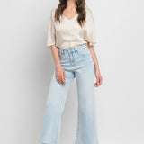 Olivia Cropped Wide Leg Jean (Vervet)