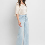 Olivia Cropped Wide Leg Jean (Vervet)