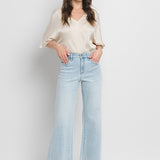 Olivia Cropped Wide Leg Jean (Vervet)