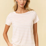 Soft In Stripes Boat Neck Tee