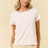 Soft In Stripes Boat Neck Tee