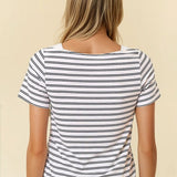 Soft In Stripes Boat Neck Tee