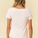 Soft In Stripes Boat Neck Tee