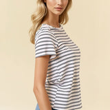 Soft In Stripes Boat Neck Tee