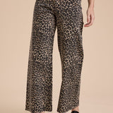 Wide Leg Leopard Print Pant