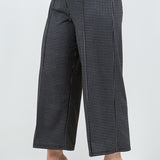 Checkered Wide Leg Crop Pant