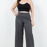 Checkered Wide Leg Crop Pant