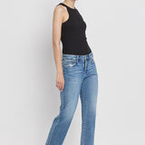 Melissa Mid Rise Straight Jean (Vervet)