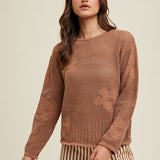 Flower Power Open Knit Sweater