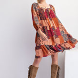 Patchwork Gauze Woven Dress