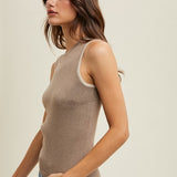 Two Tone Ribbed Sweater Tank