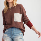 Color Mix Knitted Sweater Top