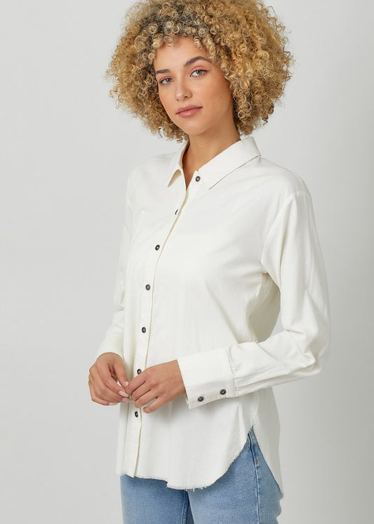 Washed Corduroy Button Down Shirt