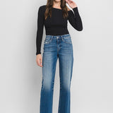 Aileeah High Rise Slim Wide Leg Jean (Vervet)