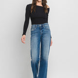 Aileeah High Rise Slim Wide Leg Jean (Vervet)