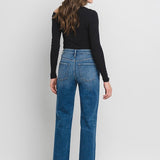 Aileeah High Rise Slim Wide Leg Jean (Vervet)