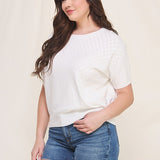 Dolman Pointelle Sweater Top (Plus)