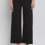 Olivia Cropped Wide Leg Black Jean (Vervet)