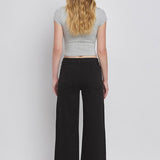 Olivia Cropped Wide Leg Black Jean (Vervet)