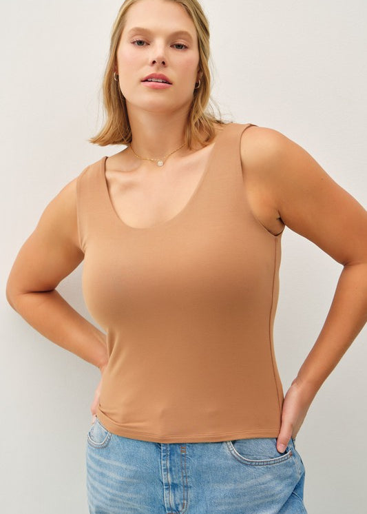 About The Basics Scoop Neck Tank (Plus)