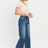 Olivia Cropped Wide Leg Jean (Vervet)