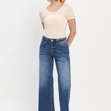 Olivia Cropped Wide Leg Jean (Vervet)