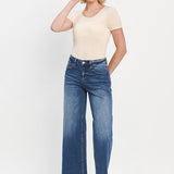 Olivia Cropped Wide Leg Jean (Vervet)