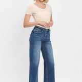 Olivia Cropped Wide Leg Jean (Vervet)