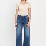 Olivia Cropped Wide Leg Jean (Vervet)