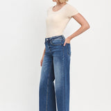 Olivia Cropped Wide Leg Jean (Vervet)