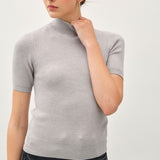 Mock Neck Short Sleeve Sweater