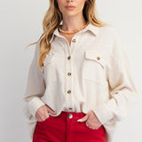 Mineral Washed Button Down Shirt