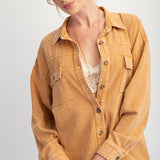 Mineral Washed Button Down Shirt