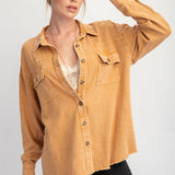 Mineral Washed Button Down Shirt