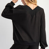 Deep V Brushed Hacci Pullover