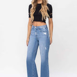 Olivia Super High Rise Wide Leg Jean (Vervet)